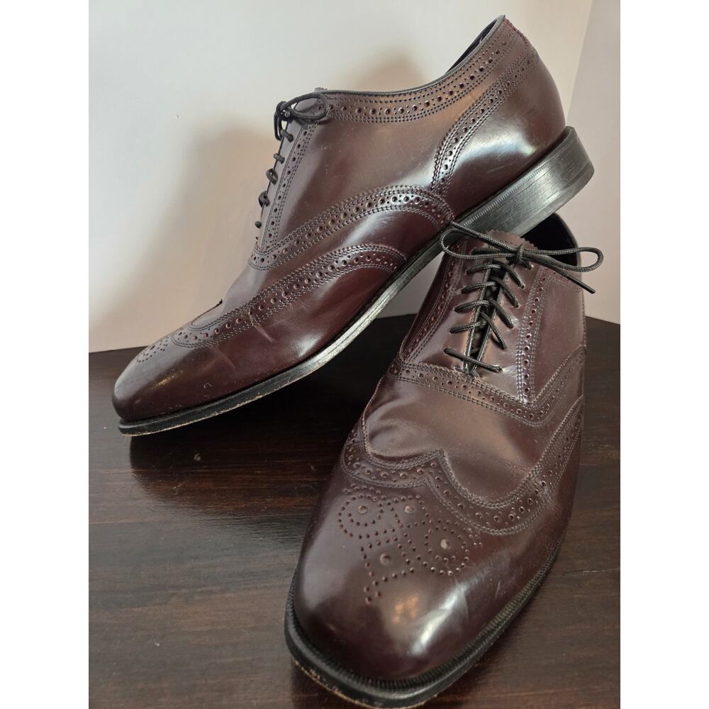 Florsheim Lafayette Wingtip Oxford Brown Leather Mens Size 14 D 11617-601 Laces